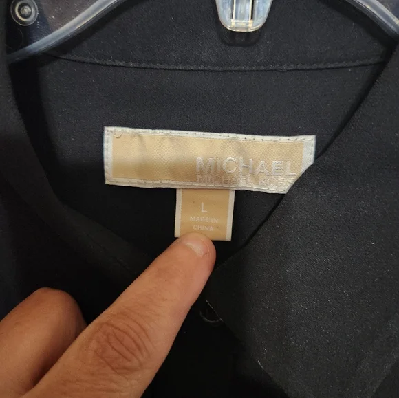 Michael Kors Black and White Button-Up Shirt - Picture 6 of 10